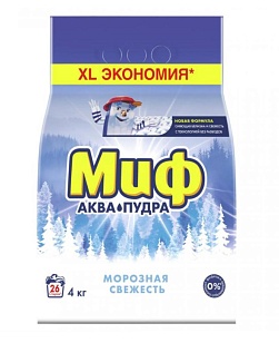 МИФ Стиральный порошок Автомат 3в1 Морозная свежесть, 4кг