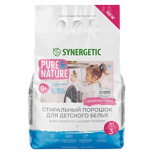 SYNERGETIC Стиральный порошок детский Baby Sensitive 3кг