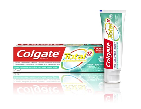 Colgate Зубная паста Total 12 Профессиональная чистка гель, 75мл