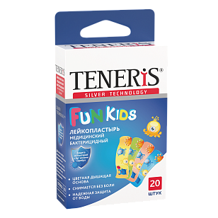 TENERIS Пластырь Fun Kids 5,6х1,9см 20шт