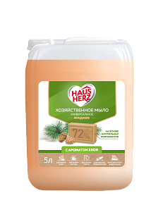 HausHerz Жидкое мыло хозяйственное Хвоя 5л