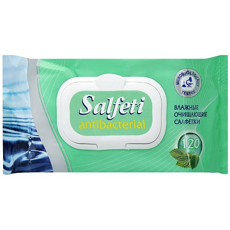 Salfeti Салфетки влажные антибактериальные с клапаном, 120шт