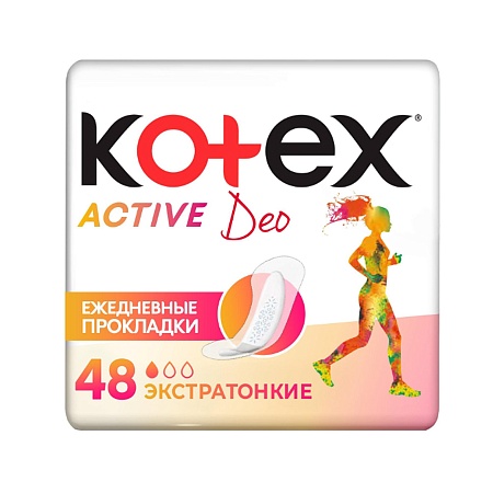 Kotex Прокладки ежедневные Active Deo, 48шт