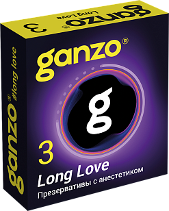 GANZO Презервативы Long Love с анестетиком 3шт