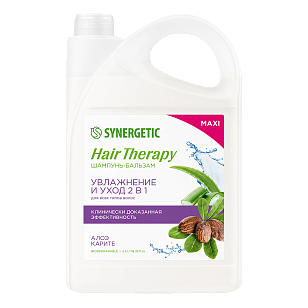SYNERGETIC Шампунь Увлажнение и уход 2в1 HAIR THERAPY 3,5л