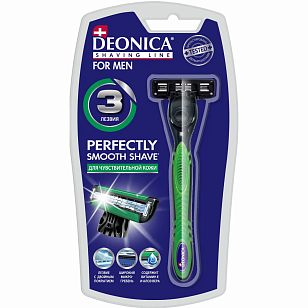 DEONICA FOR MEN 3 лезвия Бритва безопасная со сменной кассетой