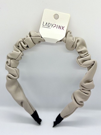 LADY PINK Ободок для волос Leather Thin, серый