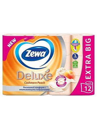 ZEWA Deluxe Туалетная бумага 3-слойная Персик, 12шт