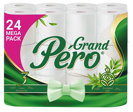 Pero Grand Туалетная бумага Зеленый чай 3-слойная, 24шт