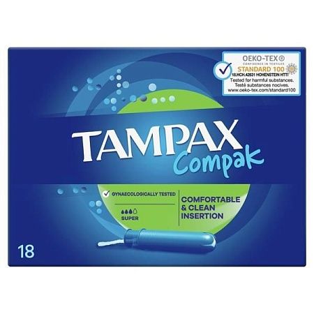 Tampax Тампоны Compak Super, 18шт