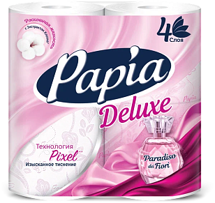 Papia Deluxe Paradiso dei Fiori Туалетная бумага 4-слойная 4шт