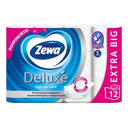 ZEWA Deluxe Туалетная бумага 3-слойная Белая 24шт