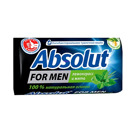 Absolut For Men Туалетное мыло Лемонграс и мята, 90г