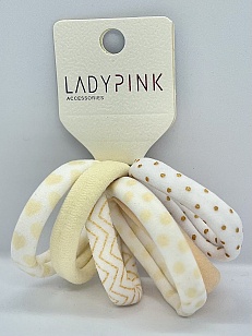 LADY PINK Набор резинок светлых с рисунками, 6шт