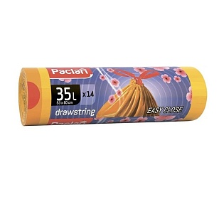 Paclan Мешки для мусора с тесьмой Aroma 35л 14шт, (желтые)