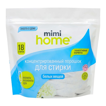 Mimi Home Стиральный порошок для стирки белых вещей концентрированный, 450г