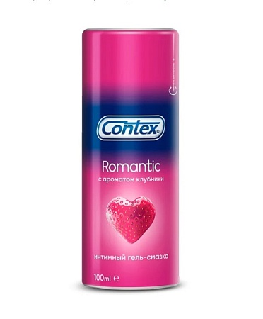 Contex Plus Romantic Гель-смазка с ароматом клубники, 100мл