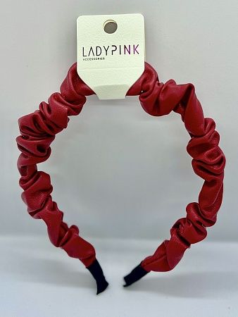 LADY PINK Ободок для волос Leather Thin, бордовый