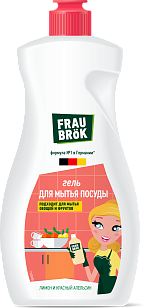 Frau Brök Гель д/посуды Лимон и красный апельсин 500мл
