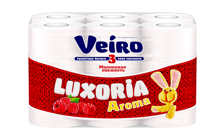Вейро Luxoria Туалетная бумага Aroma малина 3-слойная, 12шт