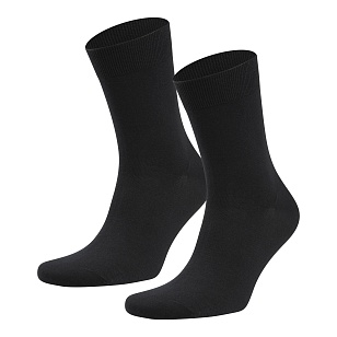 RuSocks Носки гладкие 2й борт/высокий паголенок муж. черные 27р-р