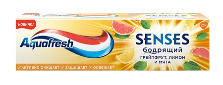 Аквафреш Senses Зубная паста Бодрящий Грейпфрут, 75мл