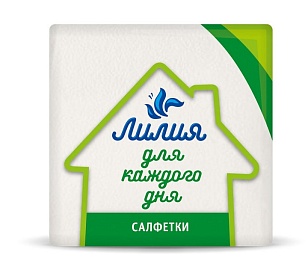 Лилия Салфетки бумажные 1-слойные 24х24см, 50шт