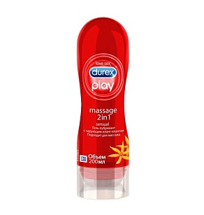 Durex Play Massage Гель-смазка 2в1 Sensual с чарующим иланг-илангом, 200мл