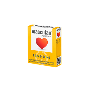 Masculan Презервативы Классик3 Ribbed+Dotted 3шт