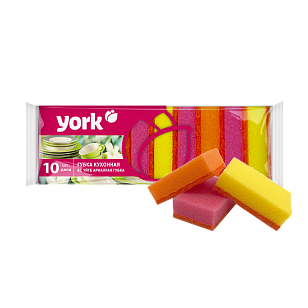YORK Губки для посуды Джамбо 10шт