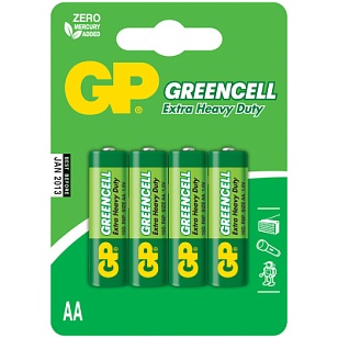 GP Солевые Greencel 15G-2CR4  Батарейки 4шт на, блистере