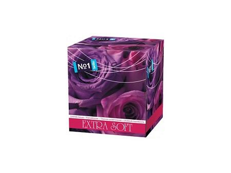 Bella Платочки бумажные 2-слойные Extra Soft Bella №1 Фиолетовые розы, 80шт