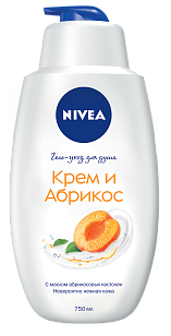 Nivea Гель-уход для душа Крем абрикос, 750мл