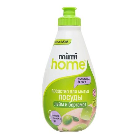 Mimi Home Средство для мытья посуды Лайм и бергамот, 370мл