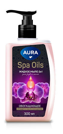 AURA Spa Oils Жидкое мыло 2в1 для рук и тела Орхидея и масло макадамии, 300мл