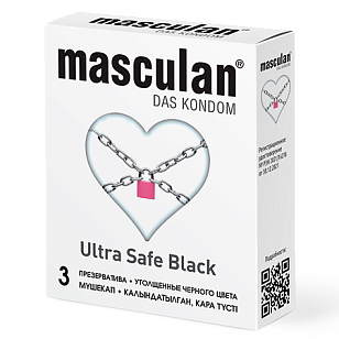 Masculan Презервативы Ультра4 Ultra Safe Black 3шт