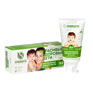 SYNERGETIC Зубная паста детская Липа и ромашка  0-3 лет 50г