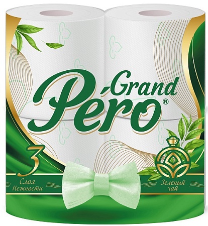 Pero Grand Туалетная бумага Зеленый чай 3-слойная, 4шт