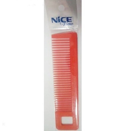 NICEview №458 Расческа пластиковая с ручкой и длинными зубьями, антистатическая