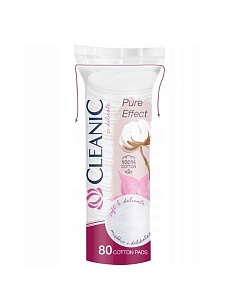 CLEANIC Ватные диски Pure Effect п/э с веревочкой 80шт