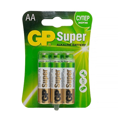 GP Super Alkaline 15А АА Батарейки 6шт на, блистере