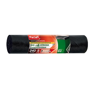 Paclan Мешки для мусора BIG&STRONG 240л 112х140см 5шт, (черные)