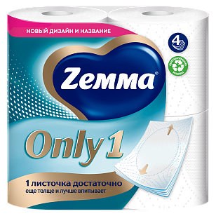 ZEMMA ONLY 1 Туалетная бумага 4-слойная 4шт