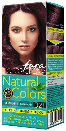 КЛ Fara Natural Colors Краска для волос 321 Темный баклажан(15шт в, кор)