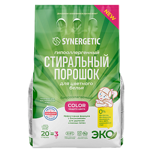 SYNERGETIC Стиральный порошок Color 3кг