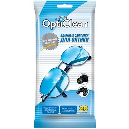 Opti Clean Салфетки влажные для оптики, 20шт