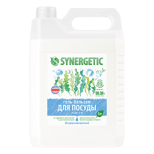SYNERGETIC Средство д/мытья посуды, игрушек Pure 0% 5л