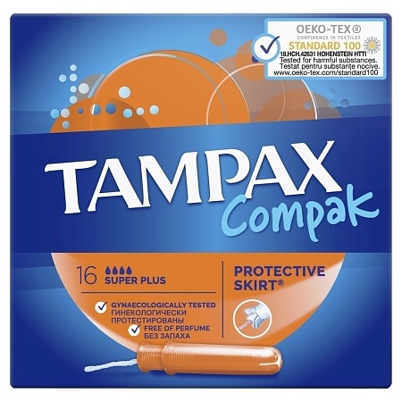 Tampax Тампоны Compak Super Plus, 16шт