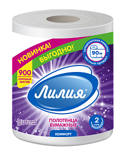 Лилия Бумажные полотенца 2сл 90м 1шт