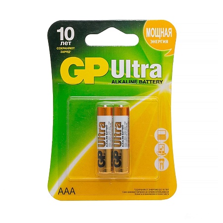 GP Ultra Alkaline 24А AАA Батарейки 2шт на, блистере